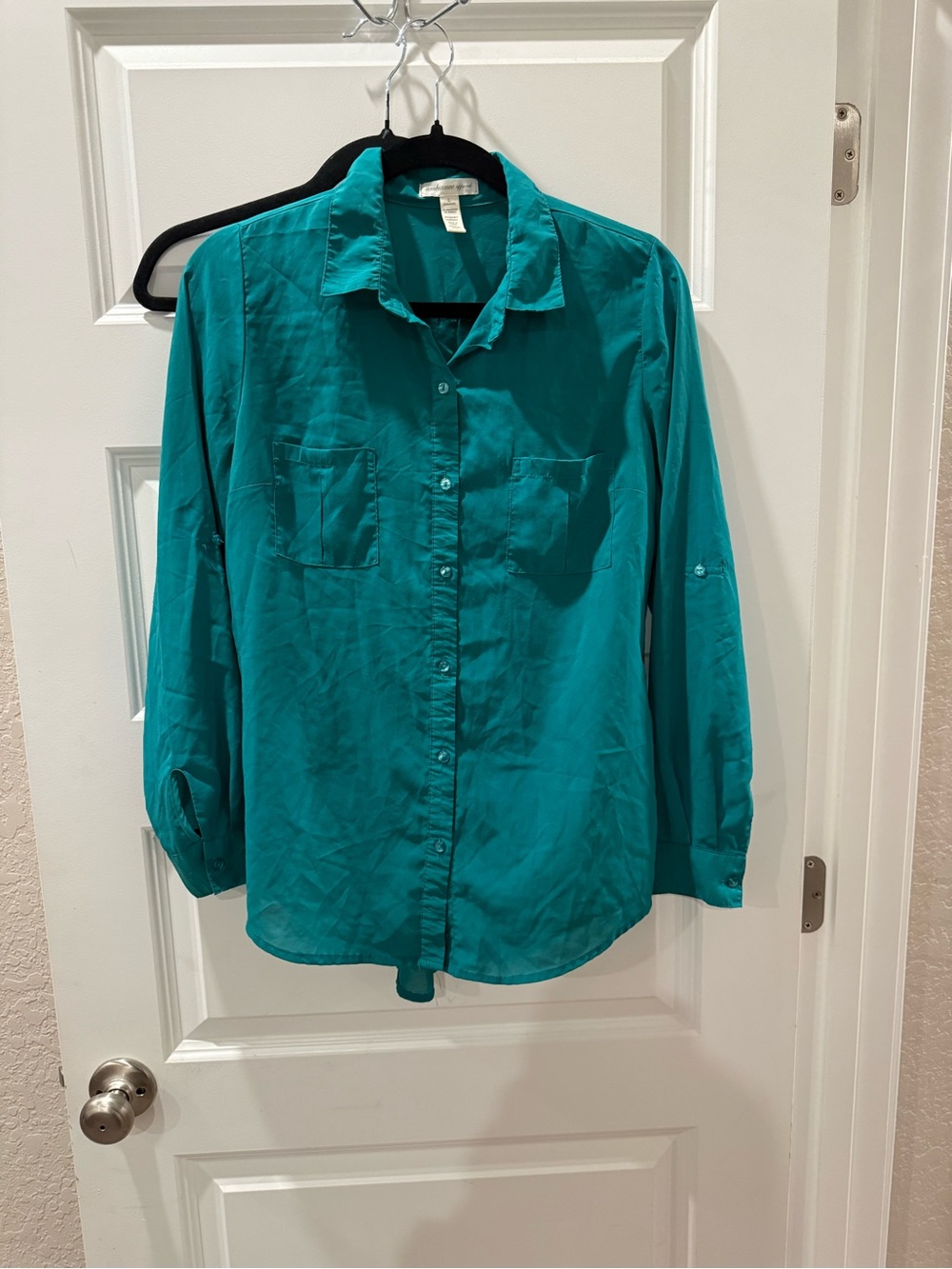 Ambiance Teal Button-Down Shirt